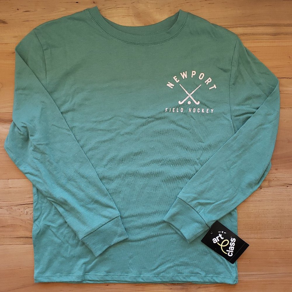 Girls Green "Newport Field Hockey" Long Sleeve Shirt